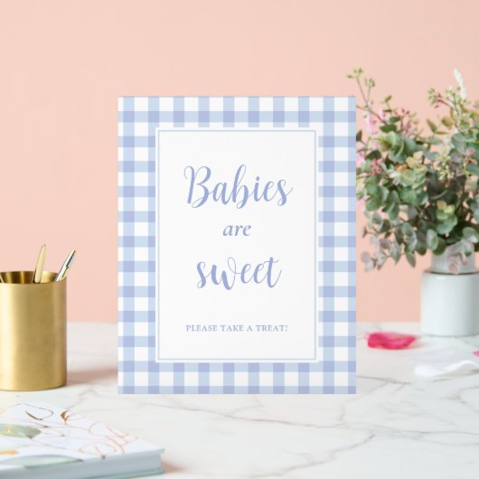 Einfache Elegant Blue Gingham Babies sind süße Lec Acrylschild (Hochzeit)