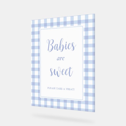 Einfache Elegant Blue Gingham Babies sind süße Lec Acrylschild (Winkel)