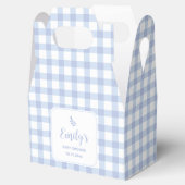 Einfache Elegant Blue Gingham Kariert Boy Baby Sho Geschenkschachtel (Geöffnet)