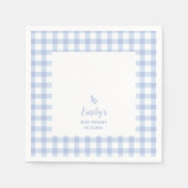 Einfache Elegant Blue Gingham Kariert Boy Baby Sho Serviette (Vorderseite)