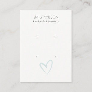 Einfache Elegant Blue Heart 2 Stud Earring Display Visitenkarte