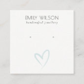 Einfache Elegant Blue Heart Stud Earring Display Quadratische Visitenkarte (Vorderseite)