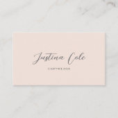 Einfache Elegant Blush Pink Gray Calligrafy Script Visitenkarte (Vorderseite)