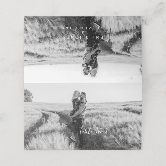 Einfache Elegant Boho Hochzeitstisch Keine Fotokar Platzkarte (Außenseite Aufgefaltet)