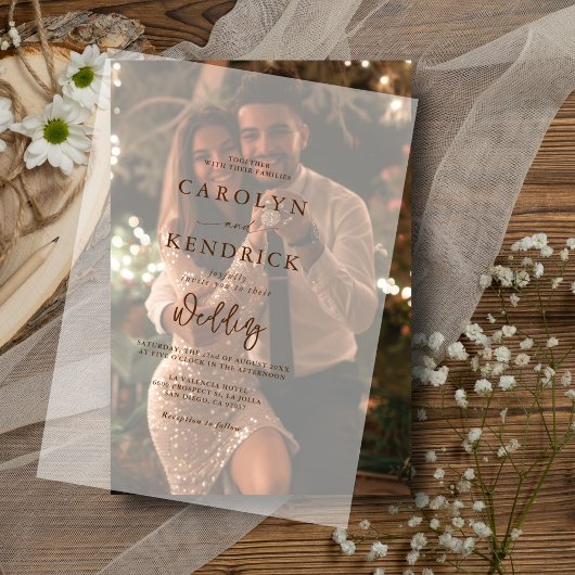 Einfache Elegant Boho Rustic Wedding Pergament Einladungen