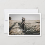 Einfache Elegant Boho Wedding Thankyou Foto Card Dankeskarte (Vorderseite)
