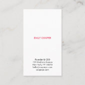 Einfache Elegant Boho White Frame Monogram Green Visitenkarte (Rückseite)