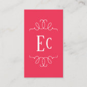 Einfache Elegant Boho White Frame Monogram Red Visitenkarte (Vorderseite)