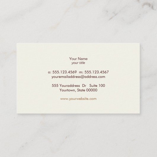 Einfache Elegant Brown Suede Look Gentleman's Visitenkarte (Rückseite)