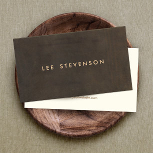 Einfache Elegant Brown Suede Look Gentleman's Visitenkarte