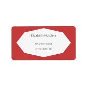 Einfache Elegant Burgundy Red Adressaufkleber (Vorne)