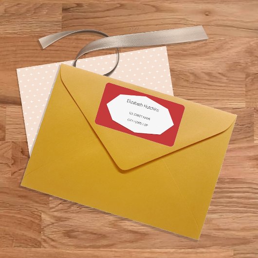 Einfache Elegant Burgundy Red Adressaufkleber