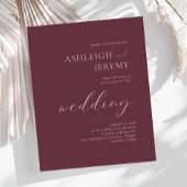 Einfache Elegant Burgundy White Script Wedding