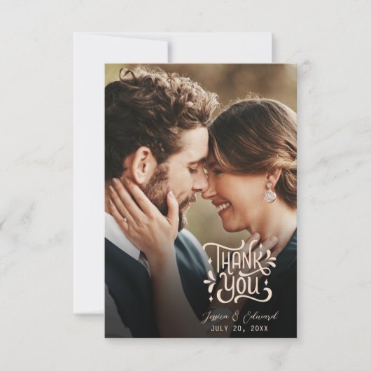 Einfache Elegant Burnt Orange Moderne Minimale Sch Dankeskarte (Vorderseite)