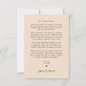 Einfache Elegant Burnt Orange Moderne Minimale Sch Dankeskarte (Rückseite)