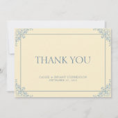 Einfache Elegant Butter Yellow Regency Ära Hochzei Dankeskarte (Vorderseite)