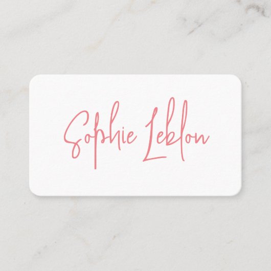 Einfache Elegant Calligraphy clear (weißes Papier) Visitenkarte (Vorderseite)