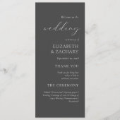 Einfache Elegant Charcoal Gray Wedding Programm (Vorderseite)