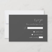 Einfache Elegant Charcoal Gray Wedding RSVP Karte (Vorderseite)