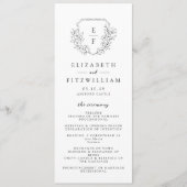 Einfache Elegant Cherry Blossom Monogram Wedding Programm (Vorderseite)