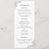 Einfache Elegant Cherry Blossom Monogram Wedding Programm (Rückseite)