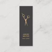 Einfache Elegant-Chic Dunkle Imitate Gold Haare St Mini Visitenkarte (Vorderseite)