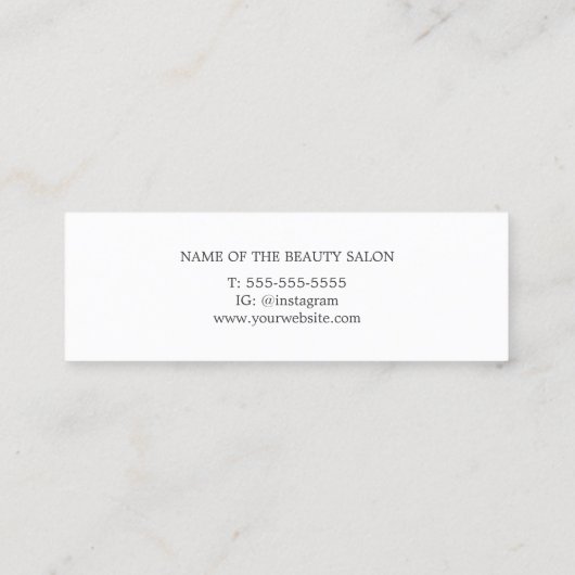 Einfache Elegant-Chic Dunkle Imitate Gold Haare St Mini Visitenkarte (Rückseite)