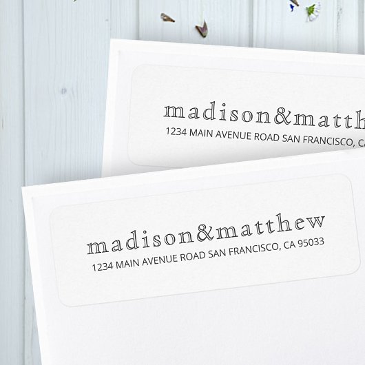 Einfache Elegant-Chic-Typografie-Rücksendeadresse