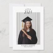 Einfache Elegant Class 2024 Abschluss Foto Ankündigung (Vorderseite)