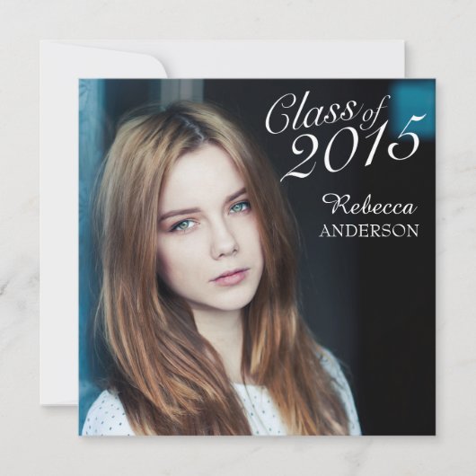 Einfache Elegant Class of 2015 Abschluss Einladung (Vorderseite)