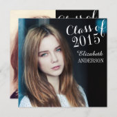 Einfache Elegant Class of 2015 Abschluss Einladung (Vorne/Hinten)