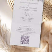 Einfache Elegant Classic Boho Floral Lilac Lavende All In One Einladung