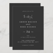 Einfache Elegant Classic Wedding Black Matte Scrip Einladung (Vorne/Hinten)