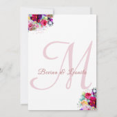 Einfache Elegant Coral Pink Blumenschrift | Modern Einladung (Rückseite)