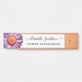 Einfache Elegant Daisy Custom Beruflich Floral Türschild (Vorderseite )