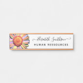 Einfache Elegant Daisy Custom Beruflich Floral Türschild (Vorderseite )