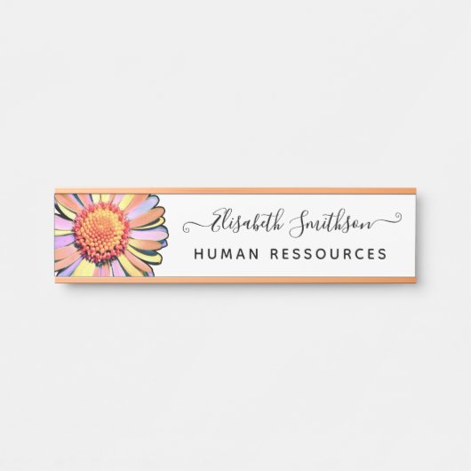 Einfache Elegant Daisy Custom Beruflich Floral Türschild (Vorderseite )