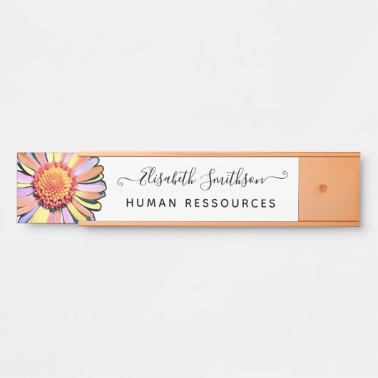 Einfache Elegant Daisy Custom Beruflich Floral Türschild (Vorderseite )