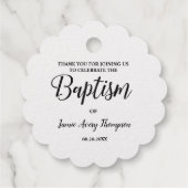Einfache Elegant Danke, Baby Girl Taufe Geschenkanhänger (Rückseite)
