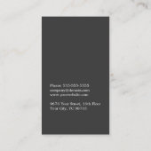 Einfache Elegant Dark Gray White Consultant Visitenkarte (Rückseite)