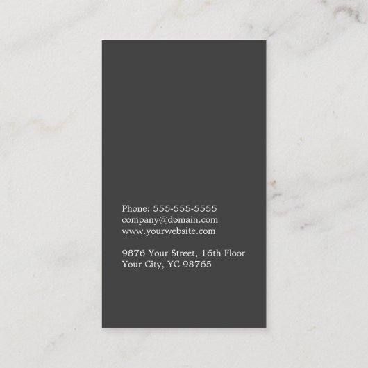 Einfache Elegant Dark Gray White Consultant Visitenkarte (Rückseite)