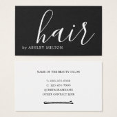 Einfache Elegant Dark Gray WHite Hair Stylist (Vorne & Hinten)