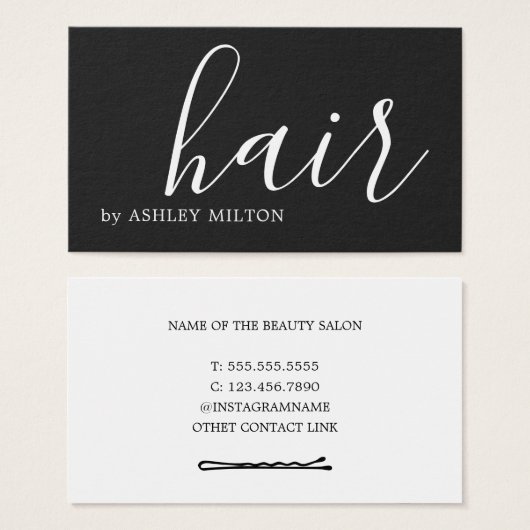 Einfache Elegant Dark Gray WHite Hair Stylist (Vorne & Hinten)