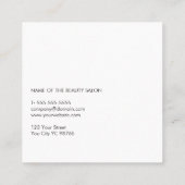 Einfache Elegant Dark Makeup Artist Quadratische Visitenkarte (Rückseite)