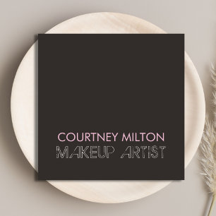 Einfache Elegant Dark Makeup Artist Quadratische Visitenkarte