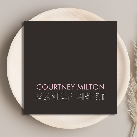 Einfache Elegant Dark Makeup Artist Quadratische Visitenkarte