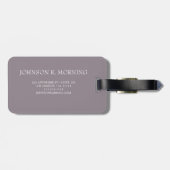 Einfache Elegant Denim Traveler Monogramm Name Gepäckanhänger (Rückseite horizontal)