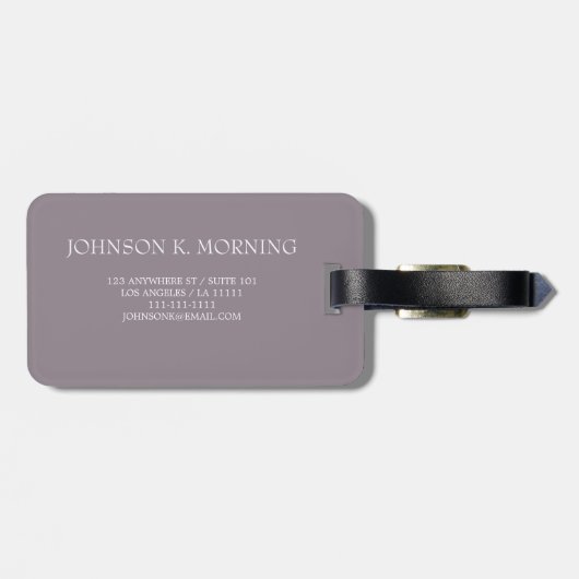 Einfache Elegant Denim Traveler Monogramm Name Gepäckanhänger (Rückseite horizontal)