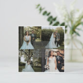 Einfache Elegant Dusty Blue Ampersand Foto Hochzei Save The Date (Stehend Vorderseite)