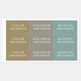 Einfache Elegant Earthy Minimal Ihren Namen Schule Etiketten